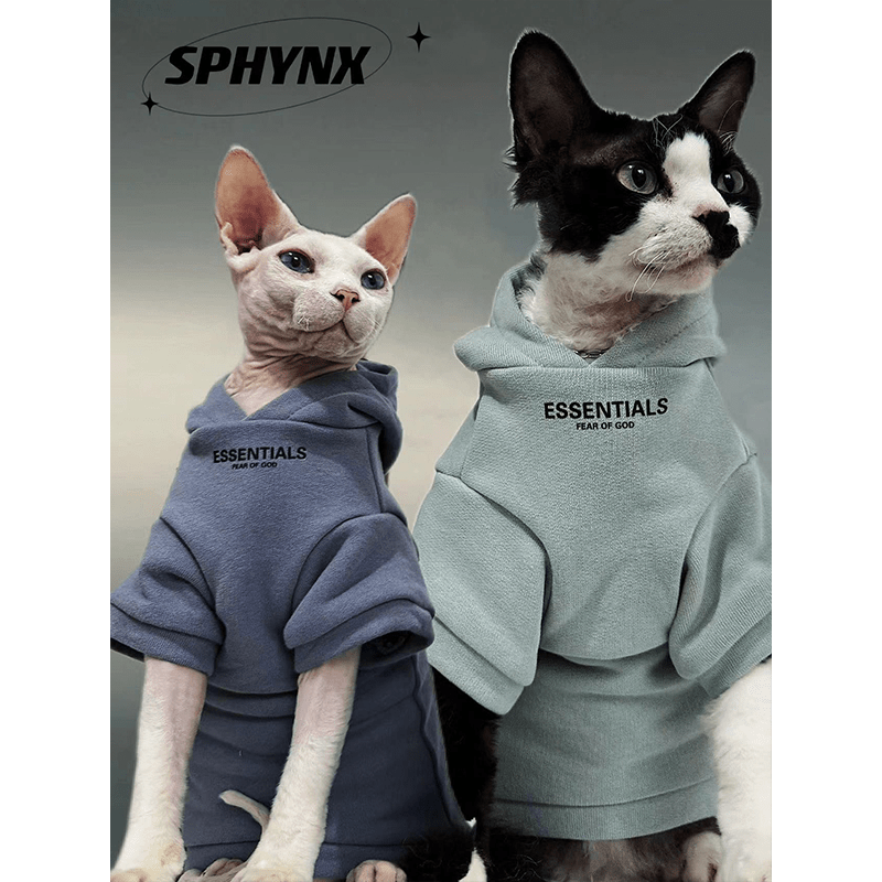 Cotton Hoodie Soft Casual Sphynx Cat Clothes - PIKAPIKA