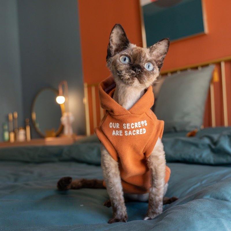 Cotton Hoodie Sphynx Cat Clothes Devon Rex Outfit - PIKAPIKA