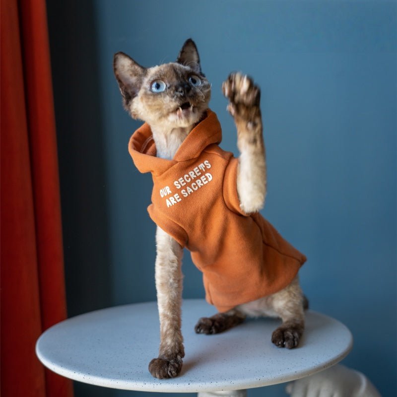 Cotton Hoodie Sphynx Cat Clothes Devon Rex Outfit - PIKAPIKA