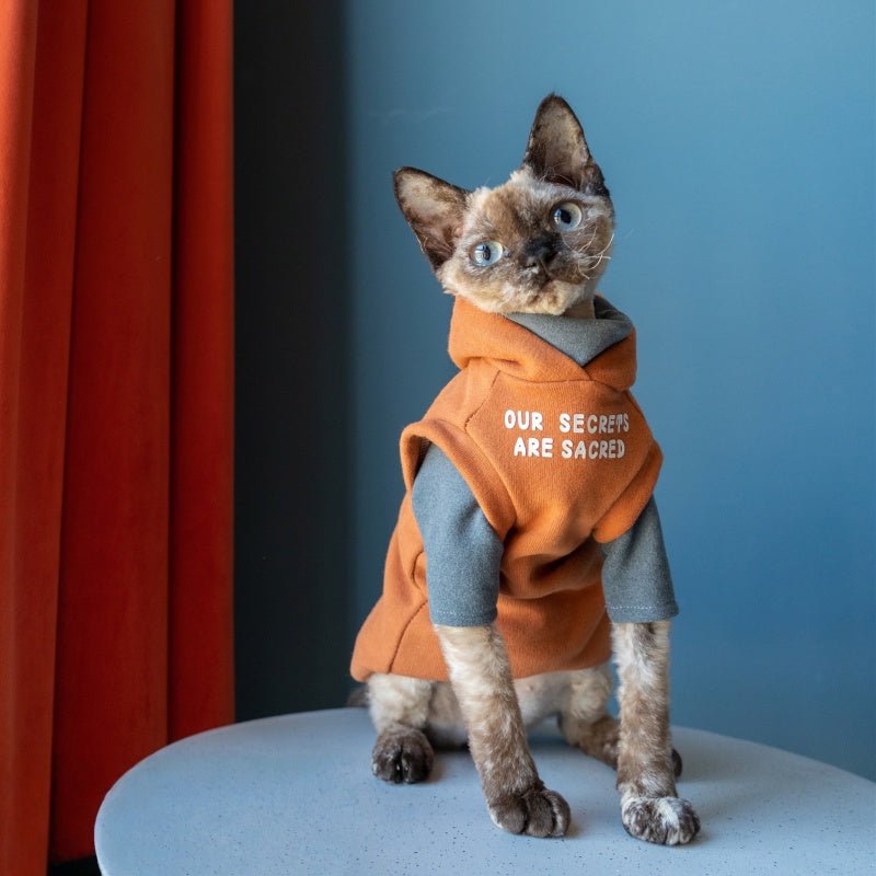 Cotton Hoodie Sphynx Cat Clothes Devon Rex Outfit - PIKAPIKA