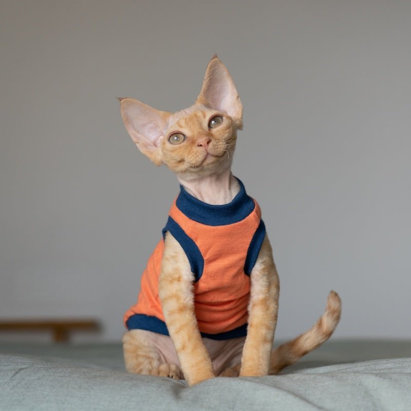 Cotton Lightweight Breathable Tank Tops Sphynx Cat Clothes Devon Rex Cornish Rex - PIKAPIKA