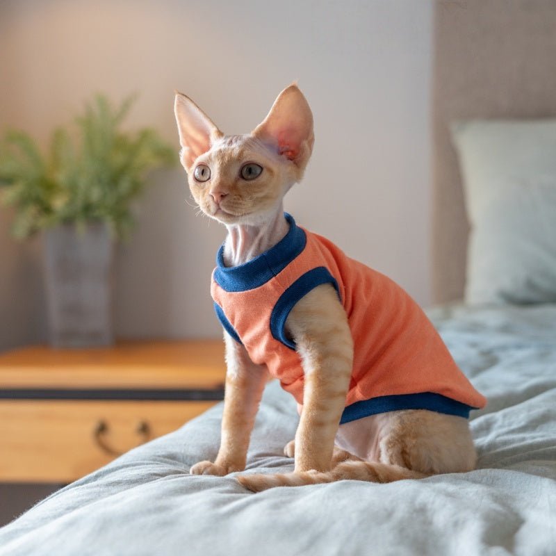 Cotton Lightweight Breathable Tank Tops Sphynx Cat Clothes Devon Rex Cornish Rex - PIKAPIKA