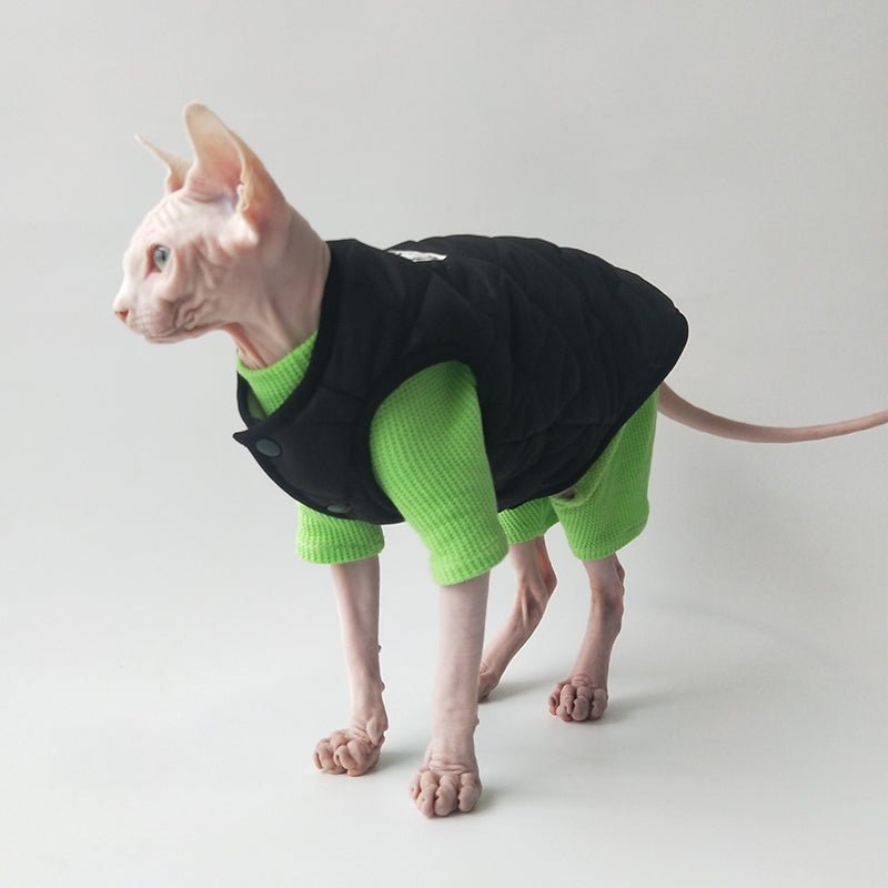 Cotton Quilting Warm Vest Coat Sphynx Cat Clothes - PIKAPIKA