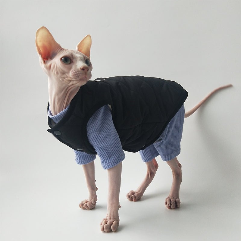 Cotton Quilting Warm Vest Coat Sphynx Cat Clothes - PIKAPIKA