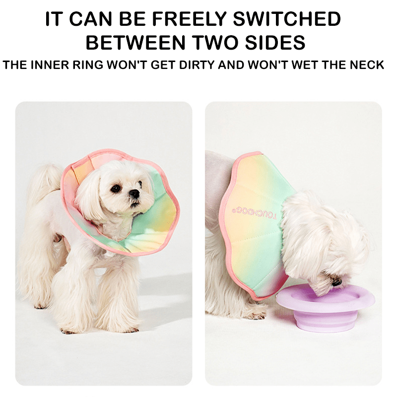Cotton Recovery Cone Iridescent Elizabeth Collar Pet for Cats and Dogs - PIKAPIKA