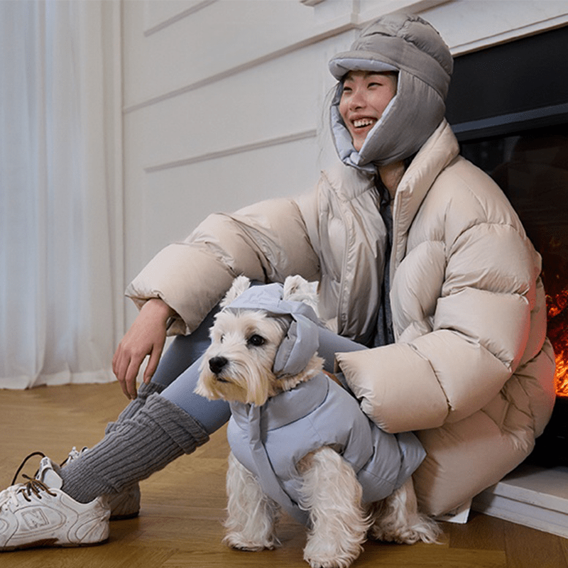 Cotton Reversible Puffer Vest Dog Clothes Water - Resistant Anti - Static Winter Jacket - PIKAPIKA