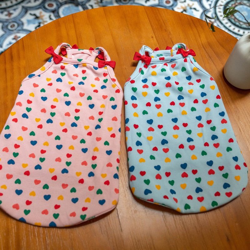 Cotton Ribbed Bow Tank Tops for Sphynx & Devon Cats - PIKAPIKA
