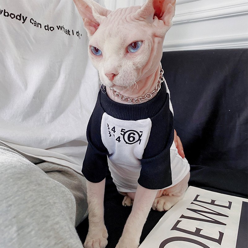 Cotton Shirts Top Sphynx Cat Clothes - PIKAPIKA