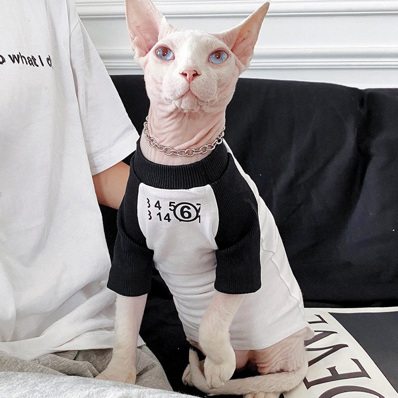 Cotton Shirts Top Sphynx Cat Clothes - PIKAPIKA