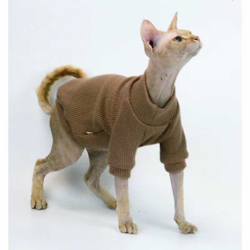 Cotton Soft Basic Warm Knitted Sweater Sphynx Cat Clothes - PIKAPIKA