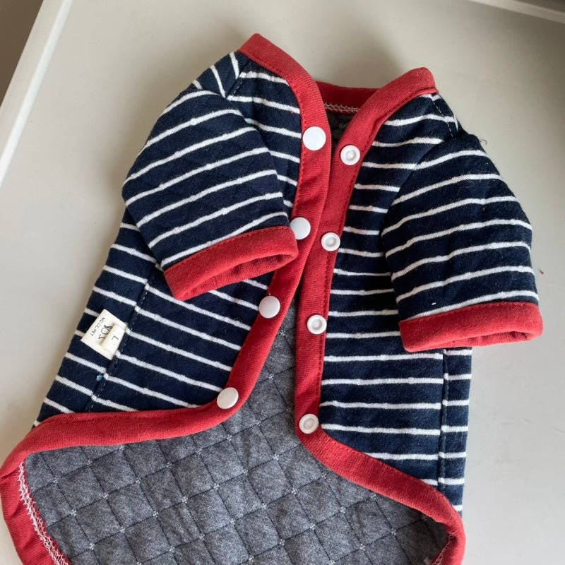 Cotton Striped Hoodie Sphynx Devon Cat Clothes Pullover Sweatshirt - PIKAPIKA