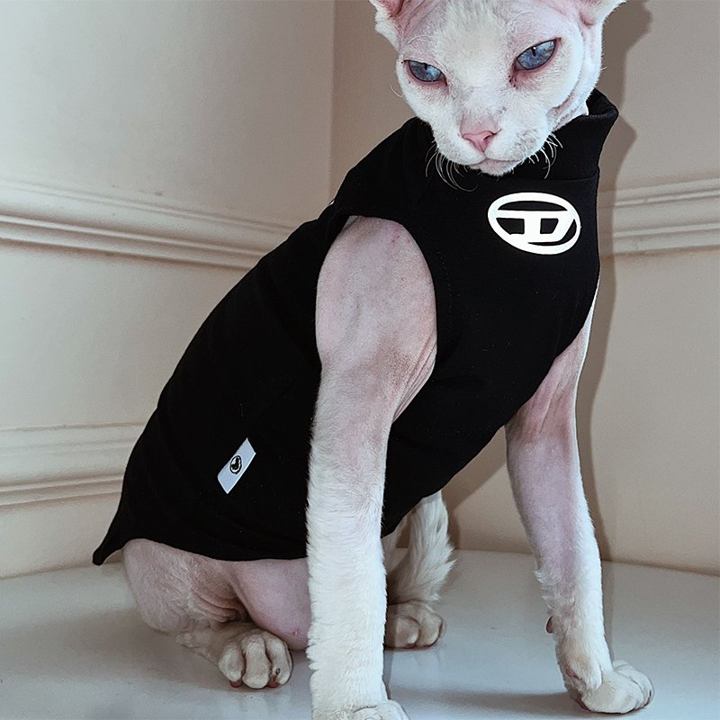 Cotton T-shirts Shirts Vest Tee Sphynx Cat Clothes - PIKAPIKA