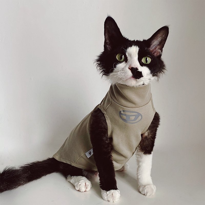 Cotton T-shirts Shirts Vest Tee Sphynx Cat Clothes - PIKAPIKA