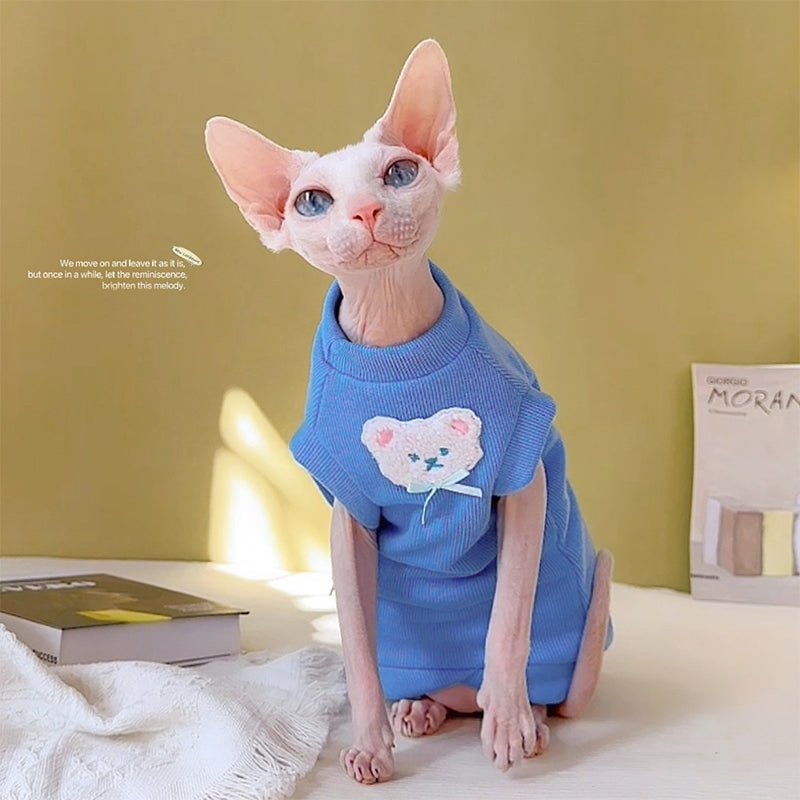 Cute Bear Print Tank Top Sphynx Cat Clothes - PIKAPIKA