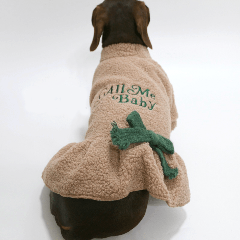 Dachshund Clothes Chrismas Dog Costume Fleece Coat Button Dress Warm - PIKAPIKA