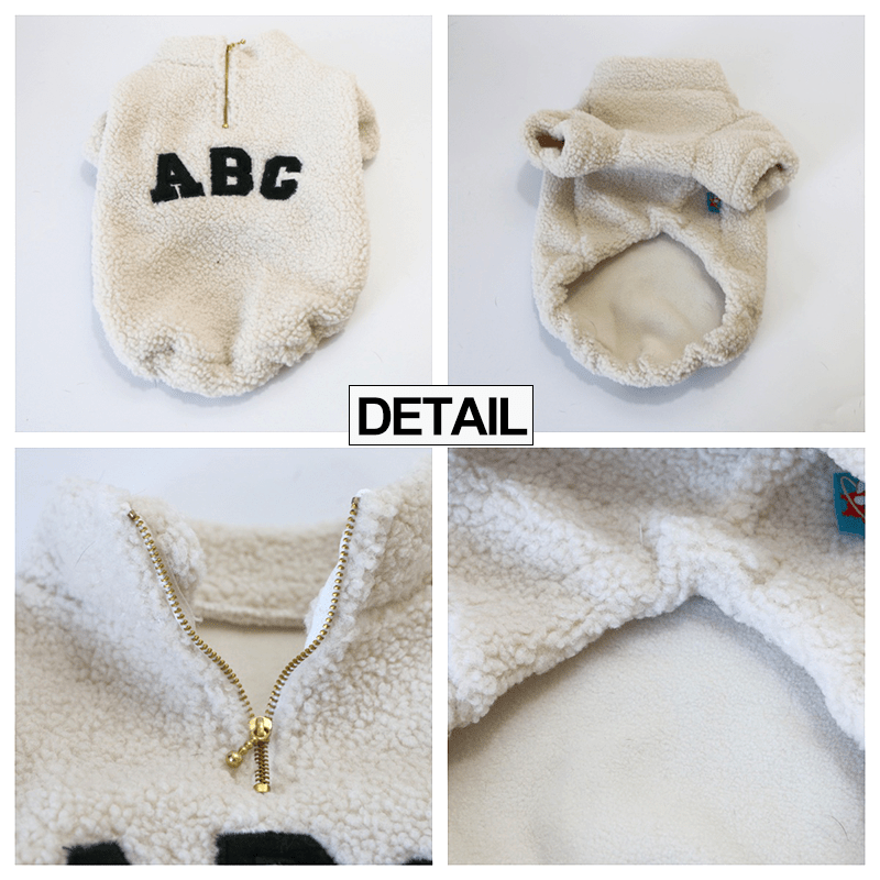Dachshund Clothes Dog Fleece Coat Zip on the Back - PIKAPIKA