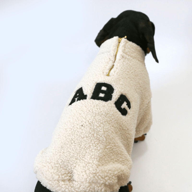 Dachshund Clothes Dog Fleece Coat Zip on the Back - PIKAPIKA
