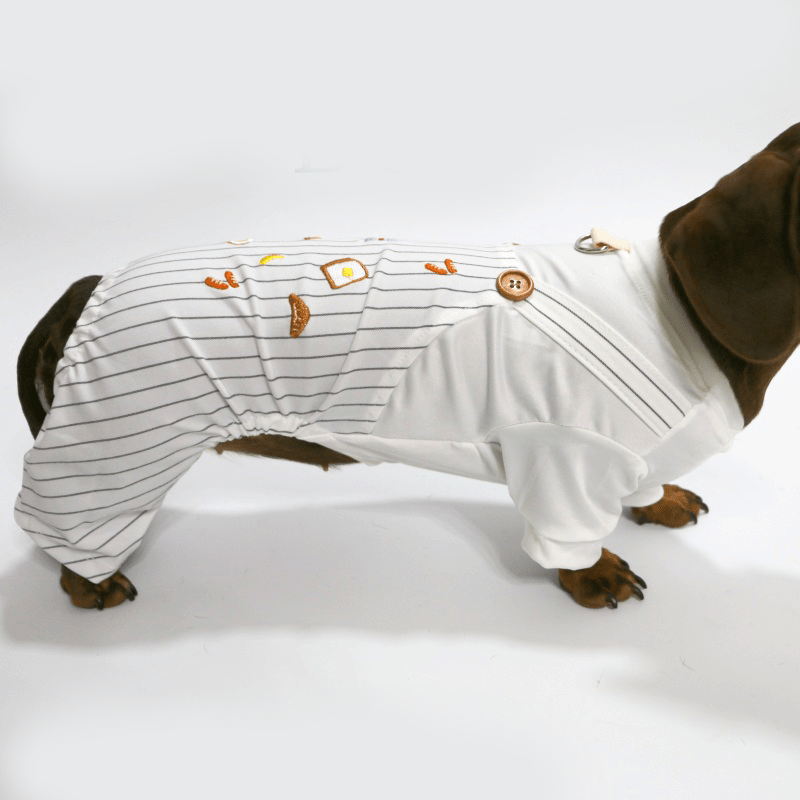 Dachshund Clothes Dog Onesies Two - in - one Overalls Breakfast - PIKAPIKA