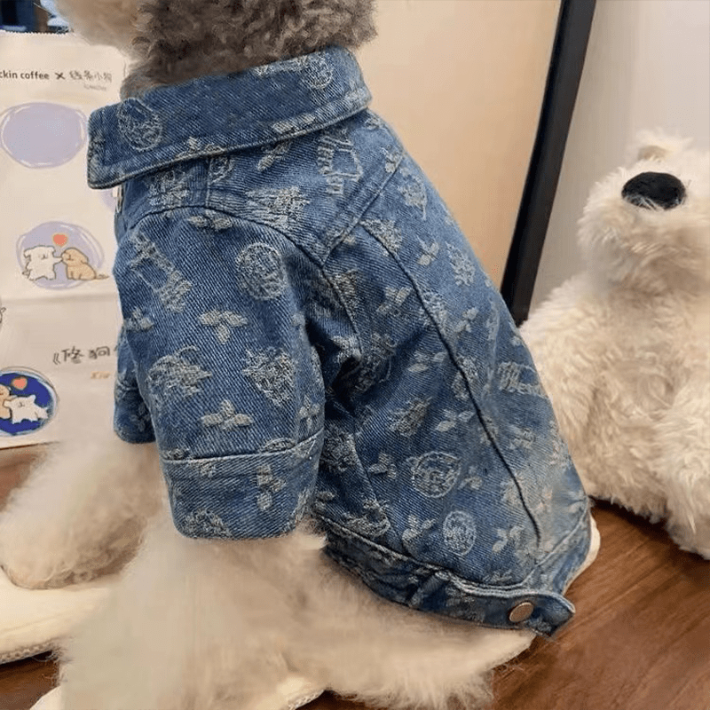 Denim Cotton Jacket Small Medium Dogs Printed Shirt - PIKAPIKA