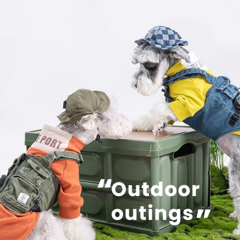 Denim Outdoor-Living Multi-pocket Utility Vest Dog Clothes - PIKAPIKA