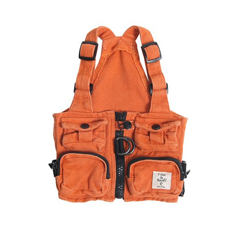 Denim Outdoor-Living Multi-pocket Utility Vest Dog Clothes - PIKAPIKA