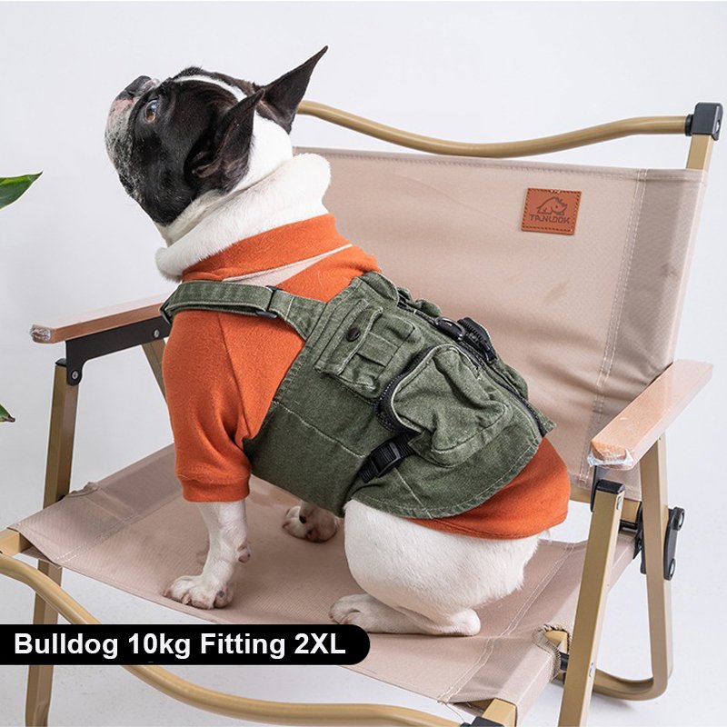 Denim Outdoor-Living Multi-pocket Utility Vest Dog Clothes - PIKAPIKA