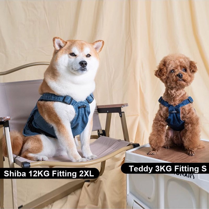 Denim Outdoor-Living Multi-pocket Utility Vest Dog Clothes - PIKAPIKA