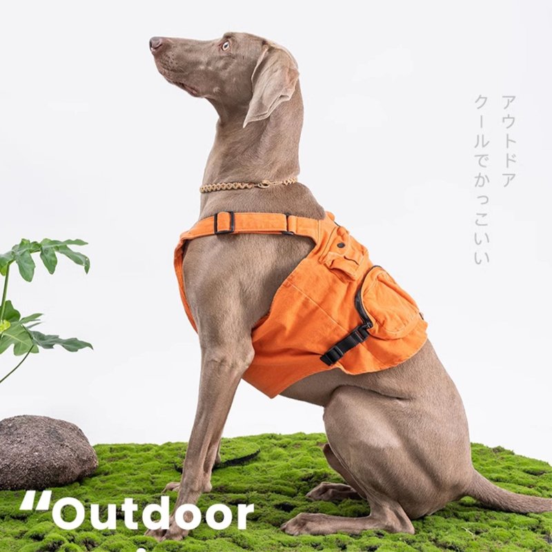 Denim Outdoor-Living Multi-pocket Utility Vest Dog Clothes - PIKAPIKA