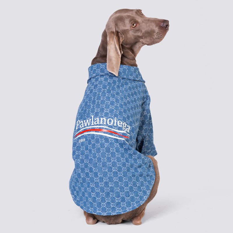 Denim Shirt Big Dog Clothes Cotton Soft Spring - PIKAPIKA