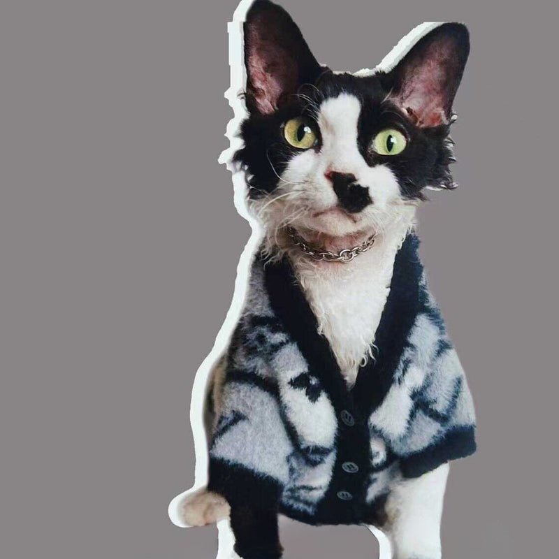Design Style Sweater Cardigan Sphynx Cat Clothes - PIKAPIKA