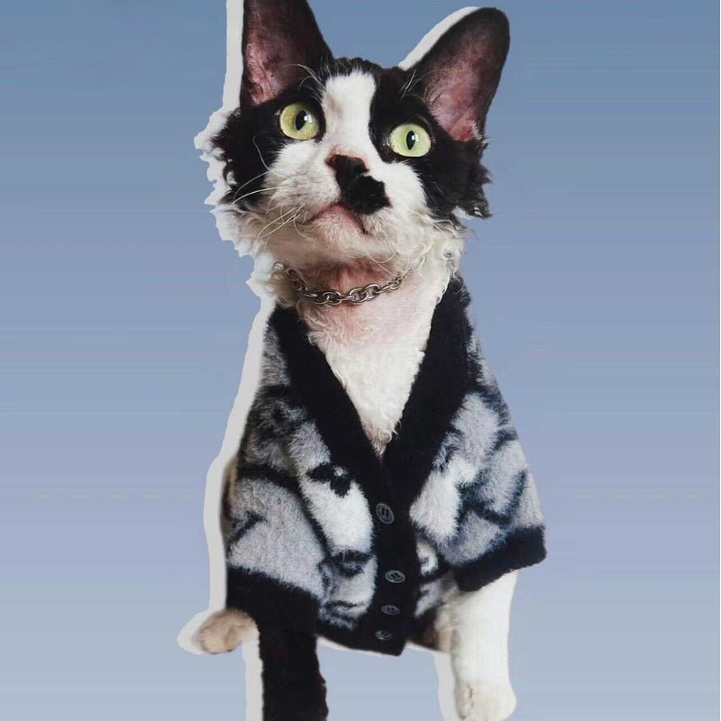 Design Style Sweater Cardigan Sphynx Cat Clothes - PIKAPIKA