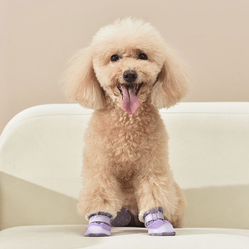 Dog Boots with Fleece Winter Shoes Anti - Slip Warm Feet Cover - PIKAPIKA