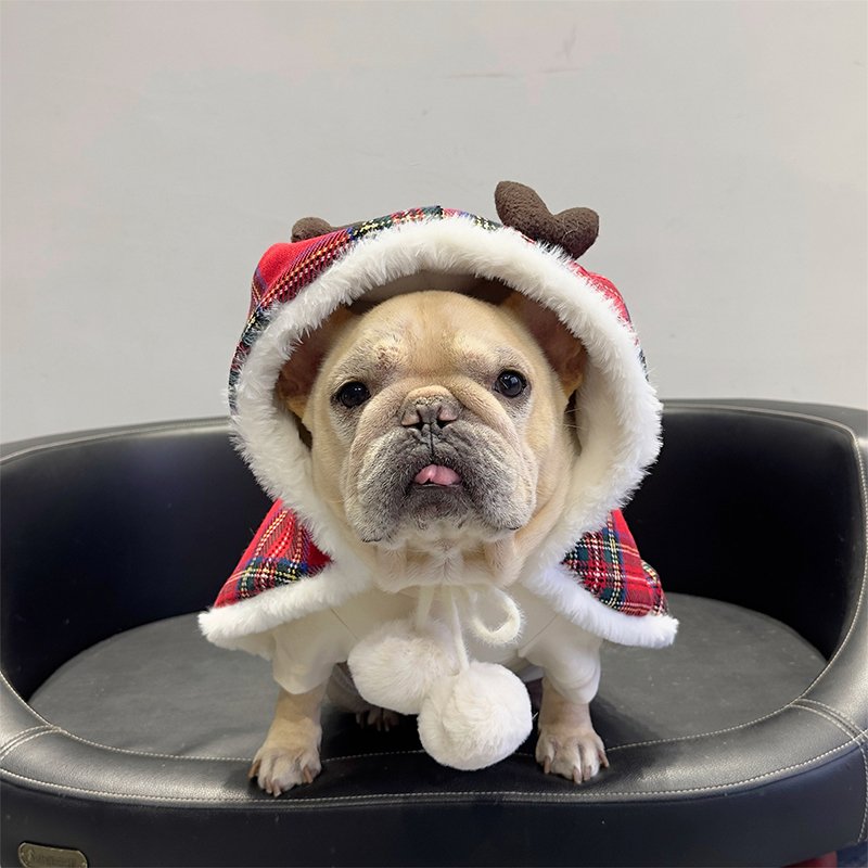 Dog Clothes Christmas Cloak Winter Coat Bulldog Pug - PIKAPIKA