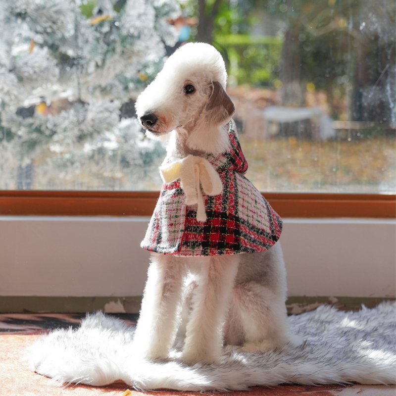 Dog Clothes Christmas Coat Bedlington Tweed Cloak - PIKAPIKA