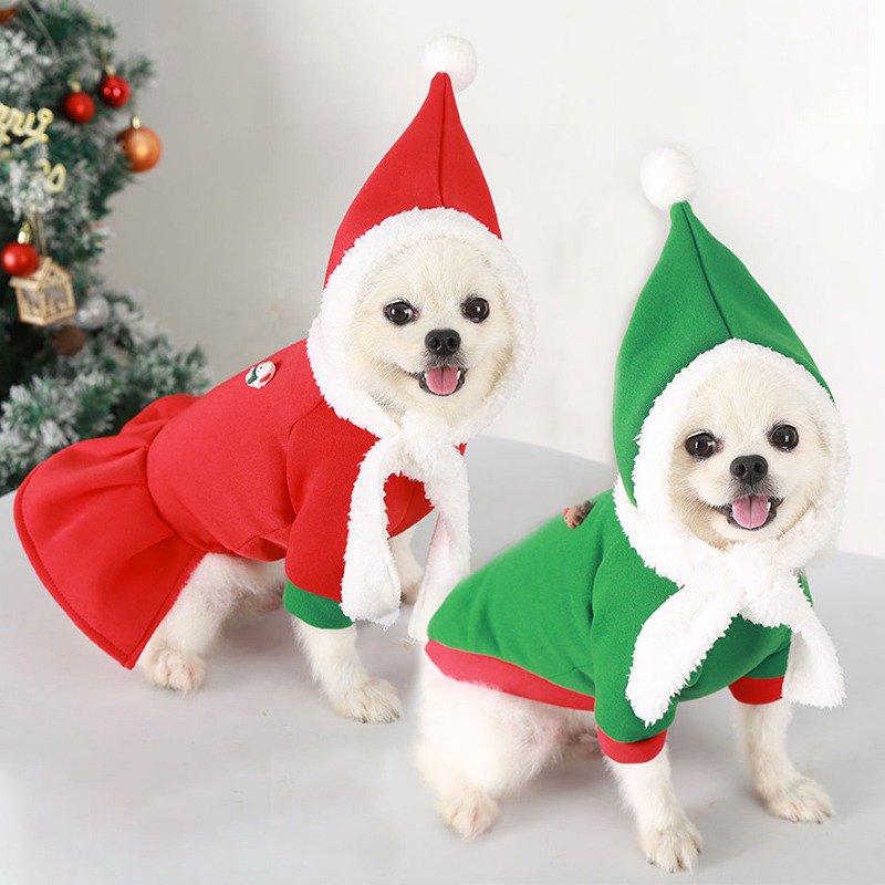 Dog Clothes Christmas Hoodie Bulldog Pug - PIKAPIKA
