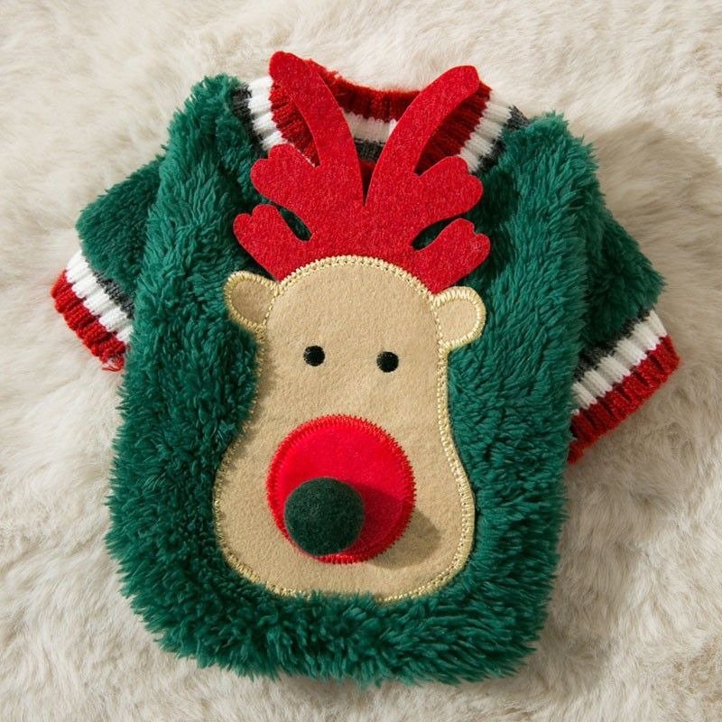 Dog Clothes Christmas Sweater Fleece Sweatshirt - PIKAPIKA