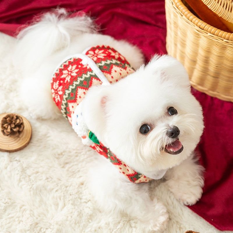 Dog Clothes Christmas Sweater Knit Vest - PIKAPIKA