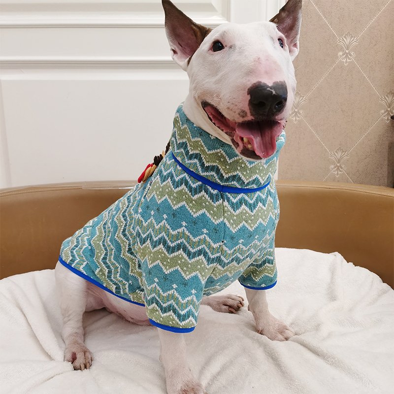 Dog Clothes Christmas Sweater Turtleneck Stripe Knit Bulldog Pug Wear - PIKAPIKA