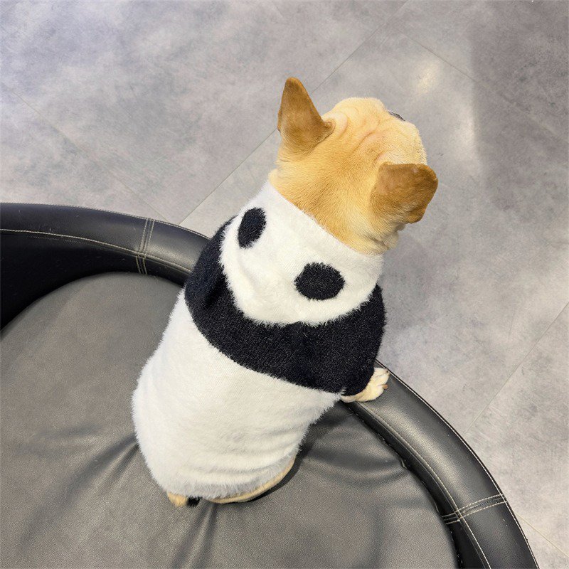 Dog Clothes Knit Sweater Panda Costume Hoodie Bulldog Pug - PIKAPIKA
