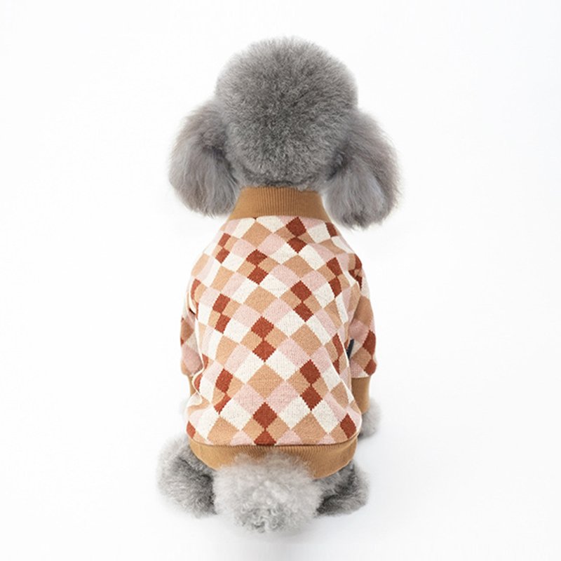 Dog Clothes Plaid Knitted Sweater - PIKAPIKA