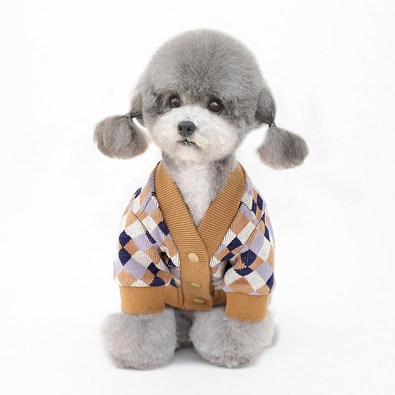 Dog Clothes Plaid Knitted Sweater - PIKAPIKA