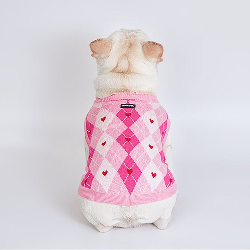Dog Clothes Plaid Knitted Sweater Preppy Style - PIKAPIKA