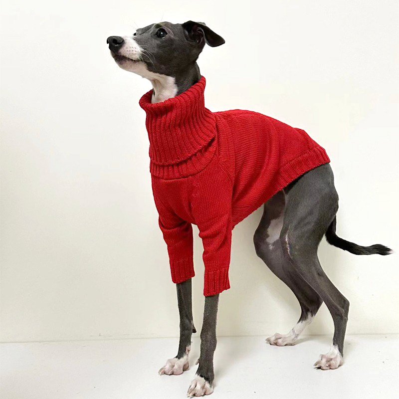 Dog Clothes Turtleneck Christmas Sweater Italian Greyhound Whippet - PIKAPIKA