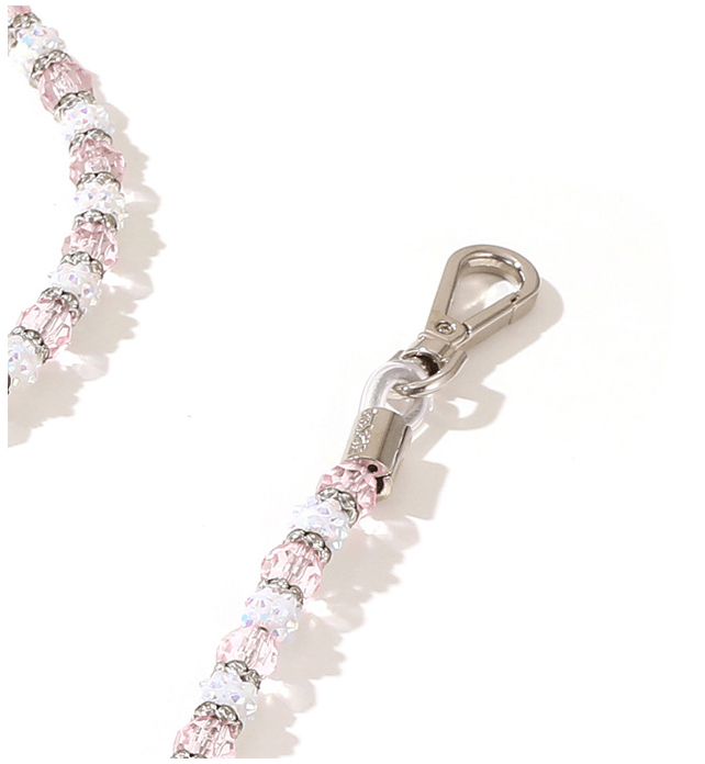 Dog Collar Leash Set Adjustable Bling Rhinestones for Small Medium Puppy - PIKAPIKA