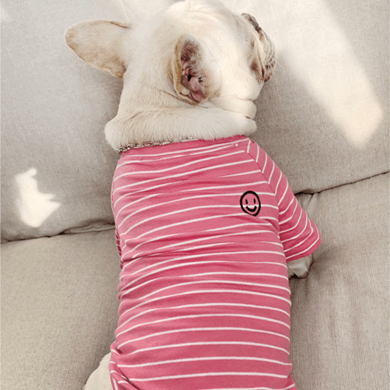 Dog Cotton Striped T-shirt for Adults and Pets Matching Outfit - PIKAPIKA