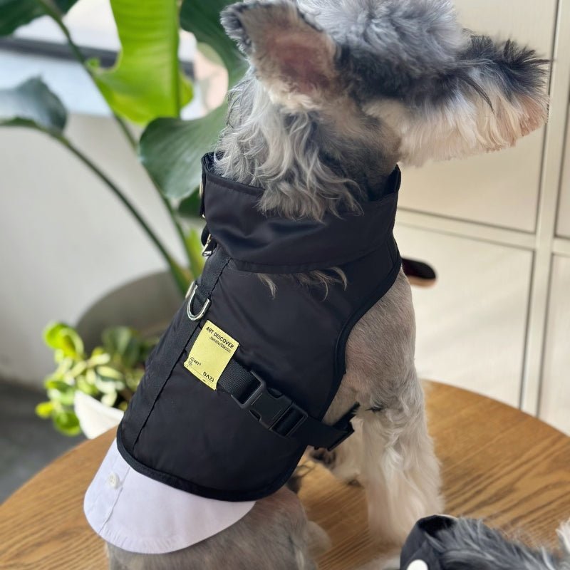 Dog Harness Coat with D - ring Leashes Removable Neckline Outdoor Clothing - PIKAPIKA