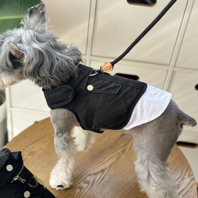 Dog Harness Coat with D - ring Leashes Removable Neckline Outdoor Clothing - PIKAPIKA
