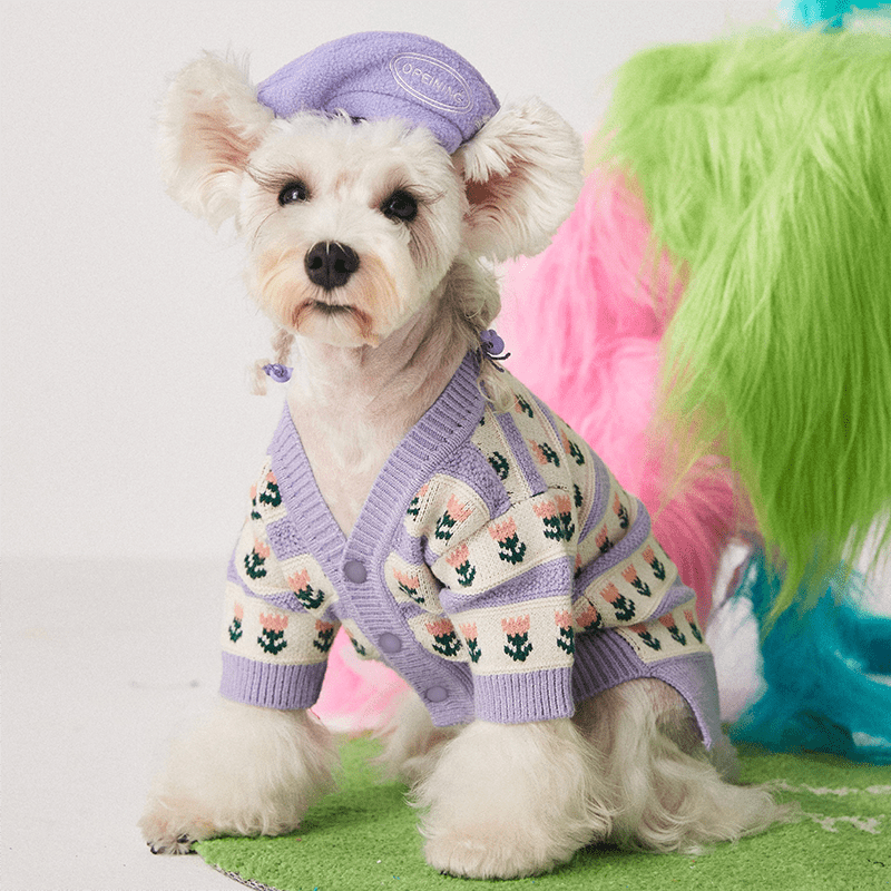 Dog Hat Polar Fleece Adjustable Retractable Beret - PIKAPIKA
