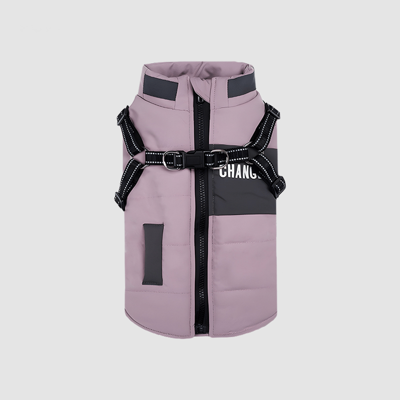 Dog Jacket Padded Vest Sleeveless Clothes with D Ring Winter Warm - PIKAPIKA