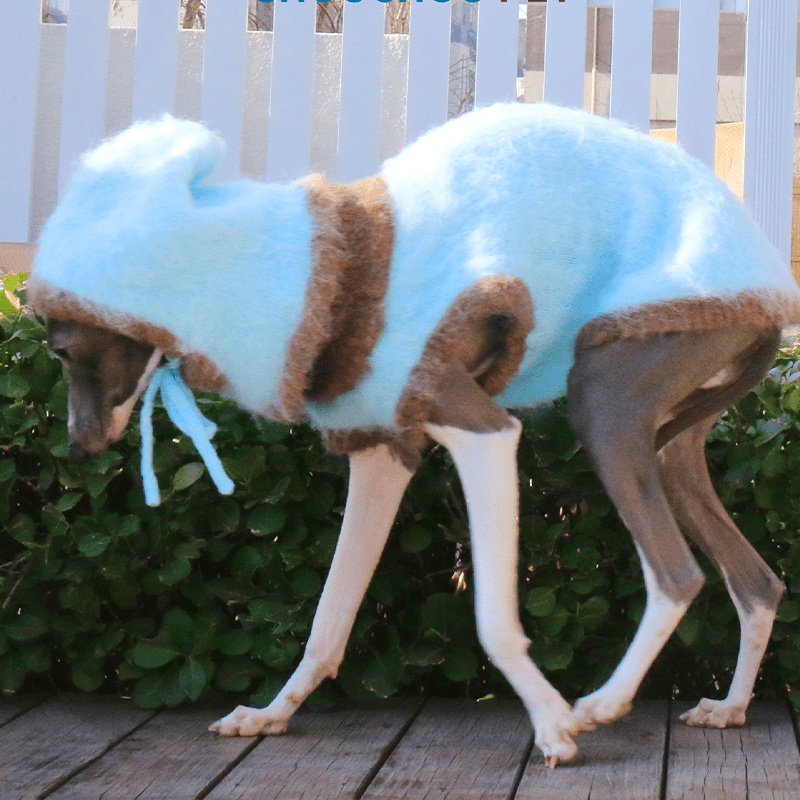 Dog Jumper Knit Plush Sweater for Italian Greyhound Clothes with Hat - PIKAPIKA